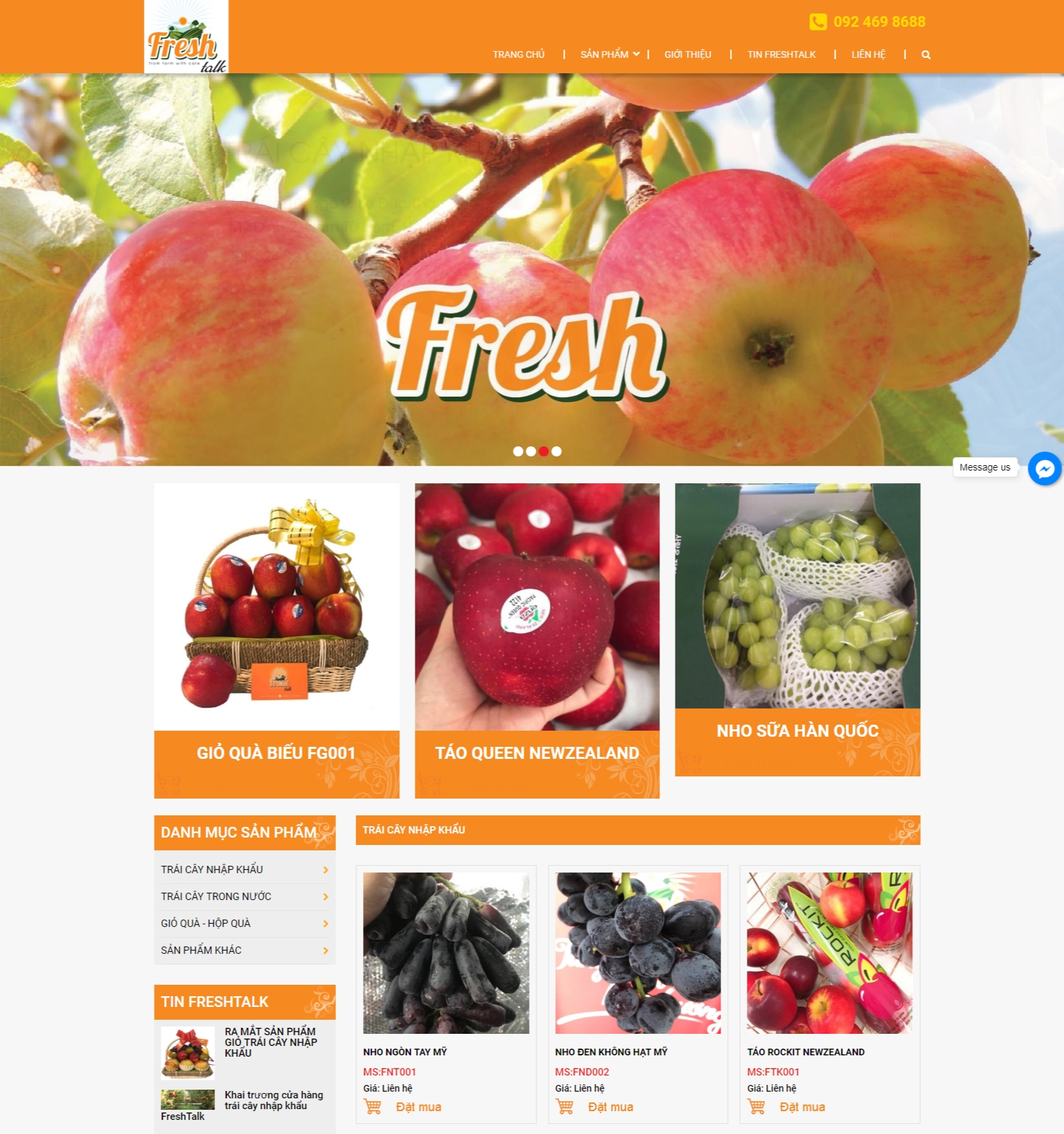 Thiết kế web giá rẻ công ty cổ phần Freshtalk Việt Nam