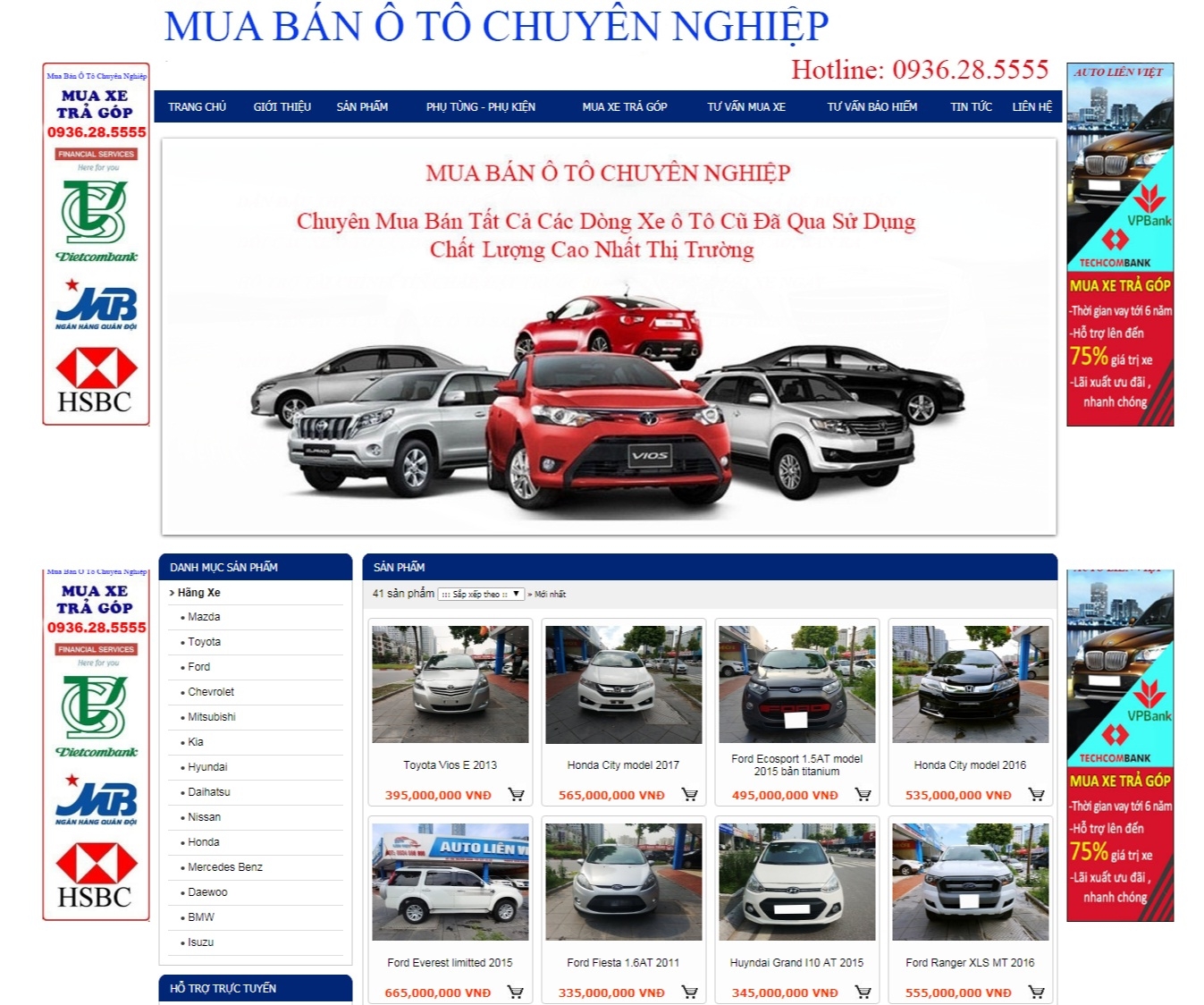Thiết kế web giá rẻ mua bán ô tô chuyên nghiệp