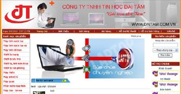 Thiết kế web giá rẻ công ty TNHH tin học Đại Tâm