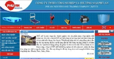 Thiết kế web giá rẻ công ty TNHH công nghiệp và thương mại Phú An