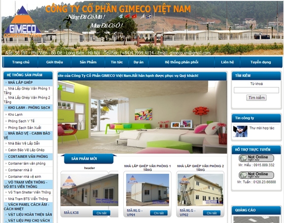 Thiết kế web giá rẻ công ty cổ phần Gimeco Việt Nam