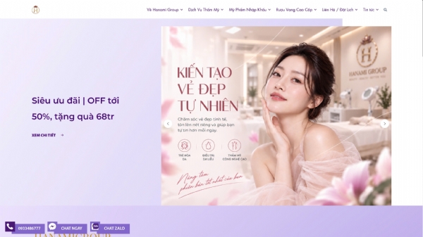 Thiết kế web giá rẻ hanamigroup.com.vn