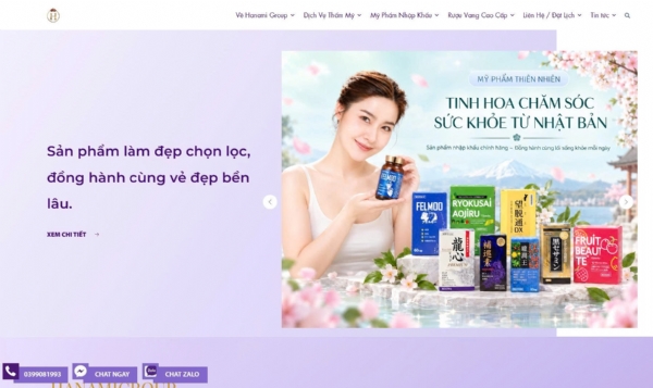 Thiết kế web giá rẻ hanamigroup.com.vn