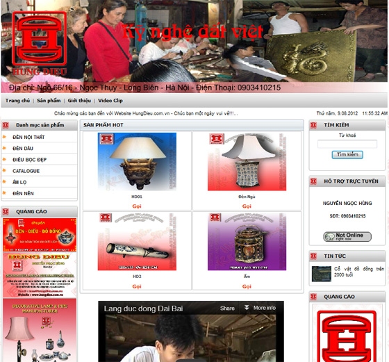 Thiết kế website hungdieu.com.vn