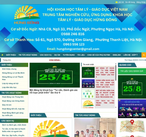 Thiết kế web giá rẻ hungdongcenter.org