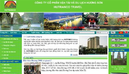 Thiết kế web giá rẻ công ty vận tải và du lịch Hương Sơn