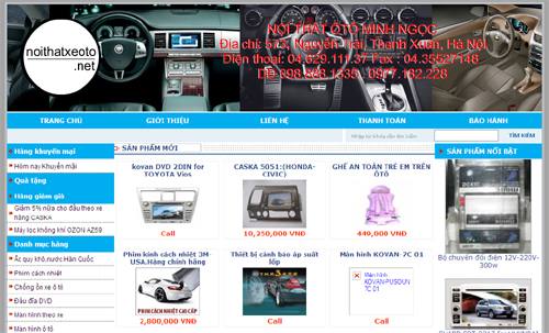 Thiết kế web giá rẻ nội thất xe ô tô Minh Ngọc - Hà Nội