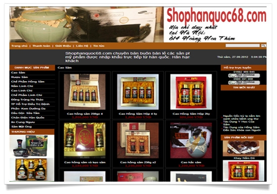 Thiết kế website giá rẻ shophanquoc68.com