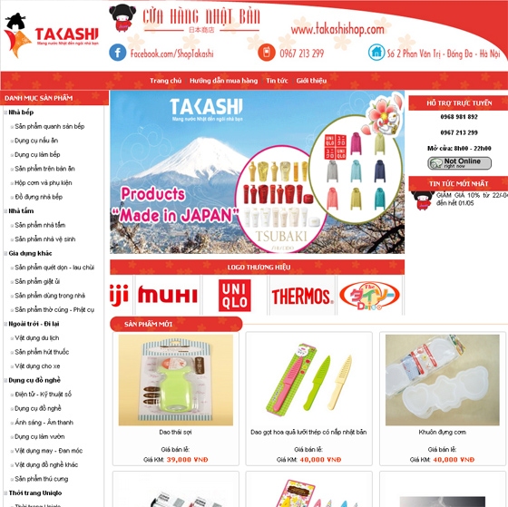 Thiết kế web site: TAKASHISHOP.COM