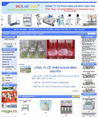 Thiết kế web giá rẻ công ty cổ phần BIOLAB Bình Nguyên