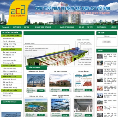 Thiết kế web giá rẻ công ty cổ phần tư vấn và xây dựng ACA Việt Nam