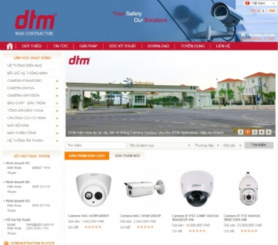 Thiết kế web giá rẻ công ty trách nhiệm hữu hạn đầu tư và phát triển hạ tầng công nghệ DTM Việt Nam