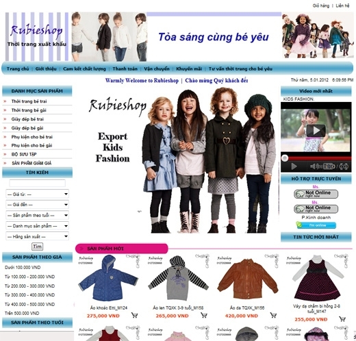 Thiết kế web giá rẻ thời trang xuất khẩu Rubie shop