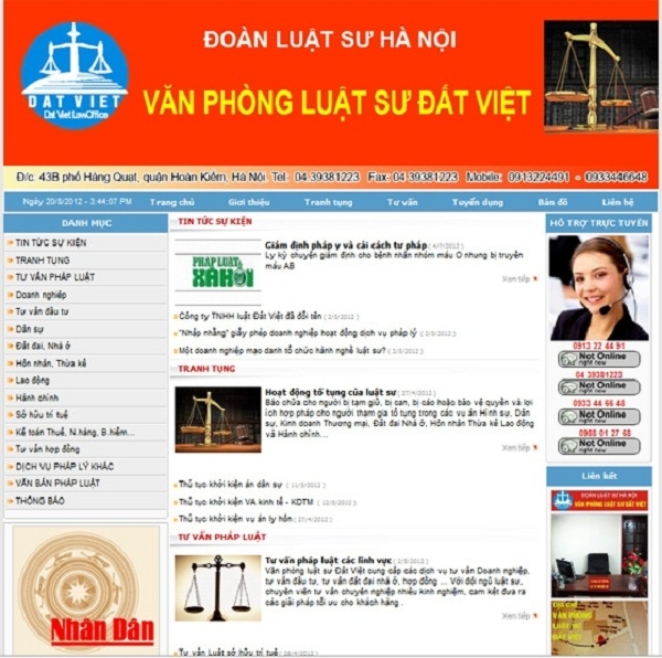 Thiết kế web giá rẻ văn phòng luật sư Đất Việt
