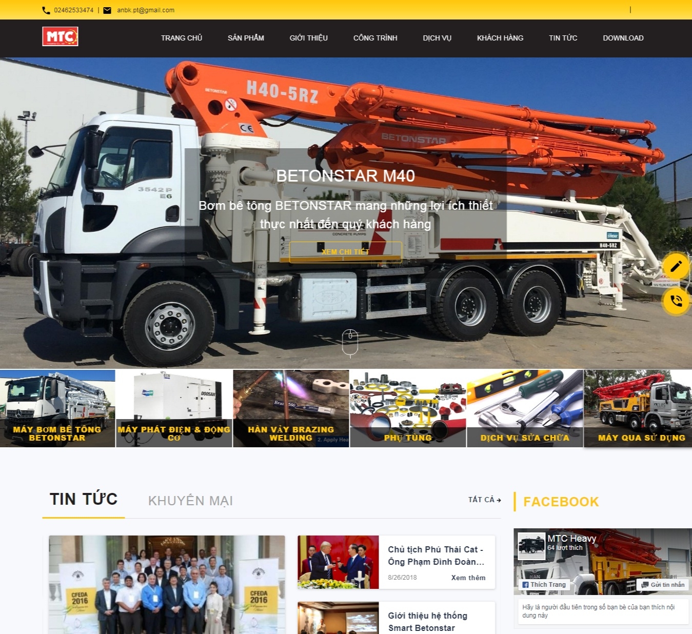 Thiết kế web giá rẻ công ty TNHH Công nghiệp MTC