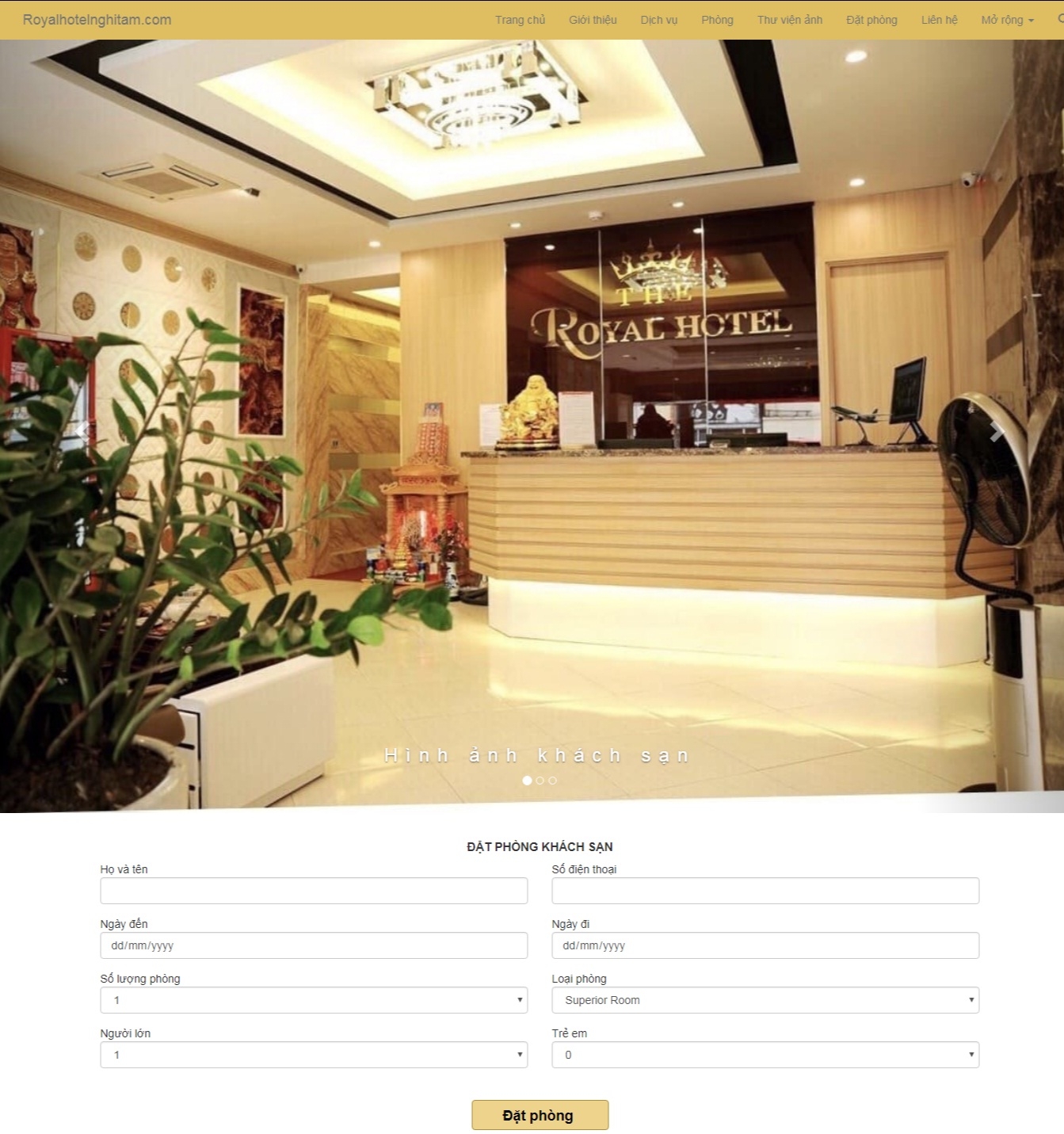 Thiết kế web giá rẻ Royal Hotel Nghi Tàm