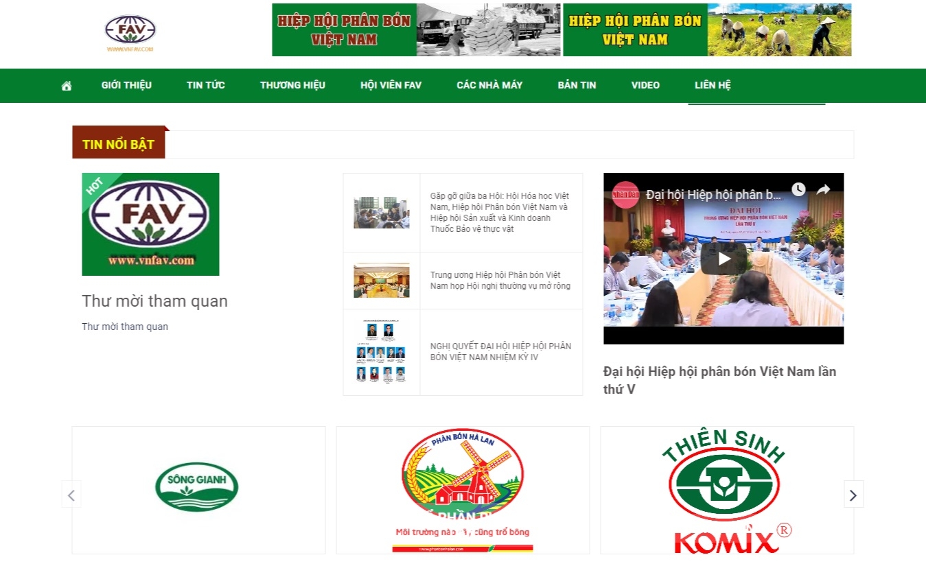 Thiết kế web giá rẻ hiệp hội phân bón Việt Nam