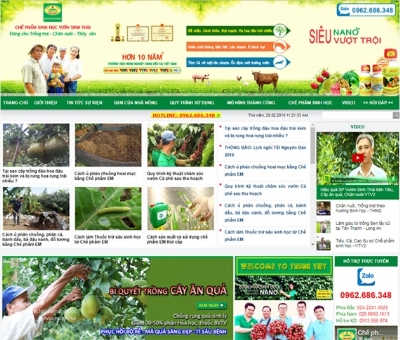 Thiết kế web giá rẻ Vườn sinh thái trung việt
