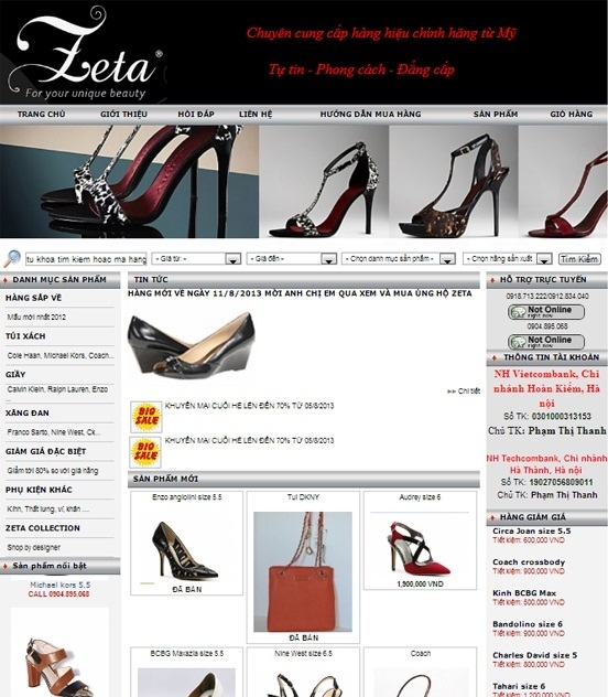 Thiết kế web giá rẻ Zeta Fashion