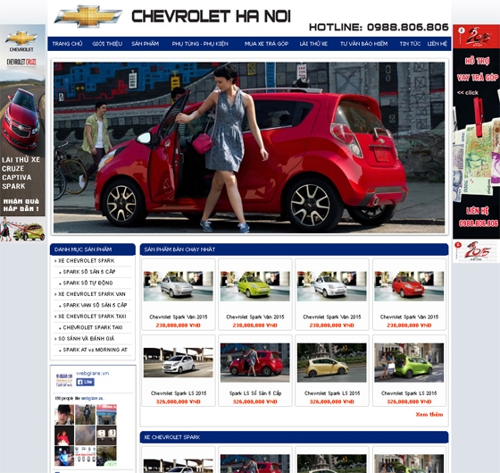 Thiết kế web giá rẻ Chevroletspark Hà Nội