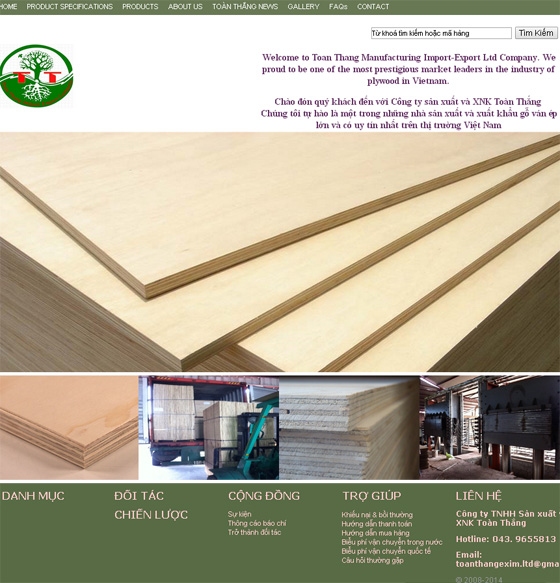 Thiết kế webgiare TOANTHANGPLYWOOD.COM