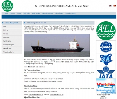 Thiết kế web giá rẻ Asian Express Line Viet Nam