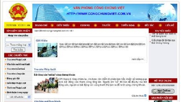 Thiết kế web giá rẻ văn phòng công chứng Việt