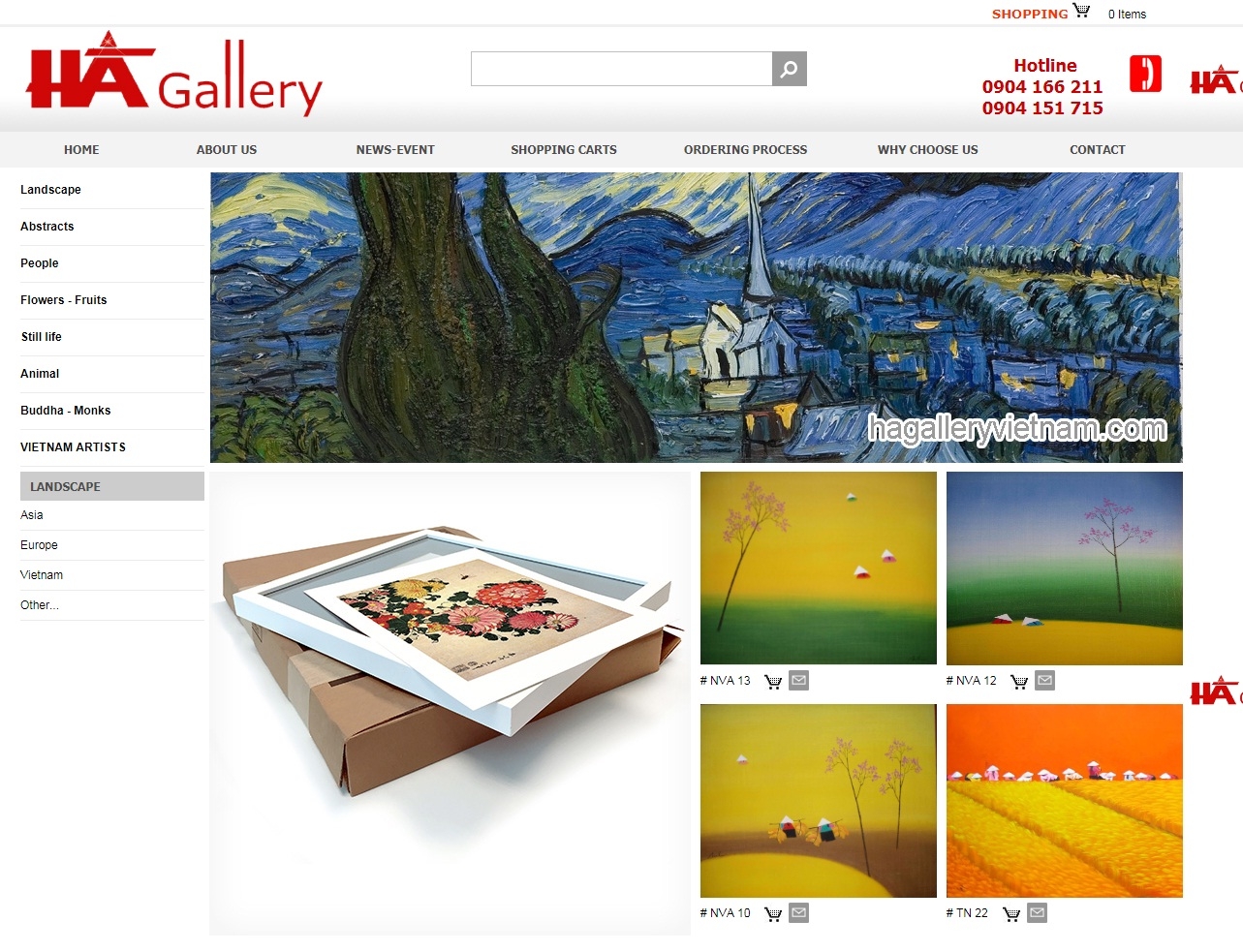 Thiết kế web giá rẻ cửa hàng Ha Gallery