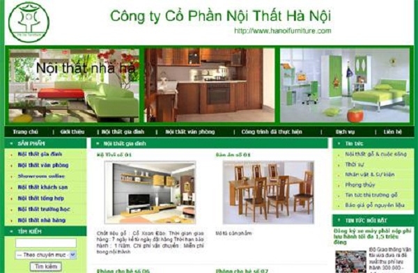 Thiết kế web giá rẻ công ty cổ phần nội thất Hà Nội