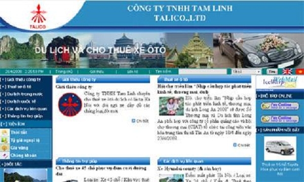 Thiết kế web giá rẻ công ty TNHH Tam Linh
