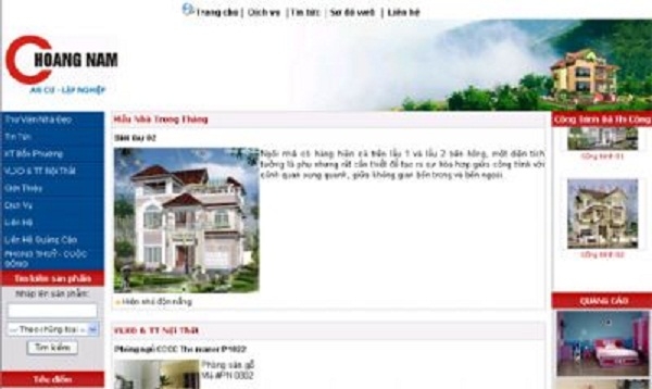 Thiết kế web giá rẻ xây dựng Hoàng Nam