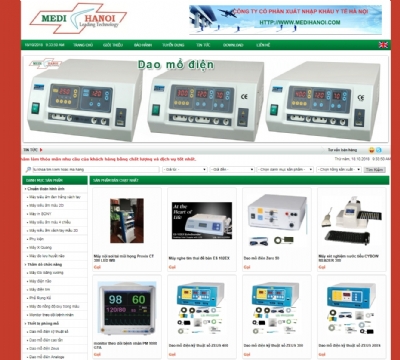 Thiết kế web giá rẻ công ty cổ phần xuất nhập khẩu y tế Hà Nội