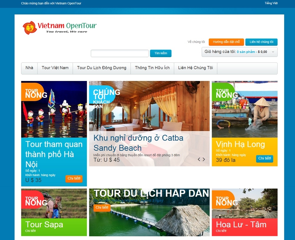 Thiết kế web giá rẻ Công ty TNHH Open Tour Việt Nam